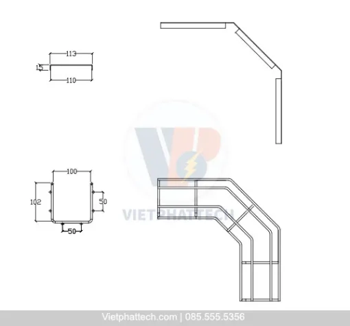 Co xuống máng lưới 100x100